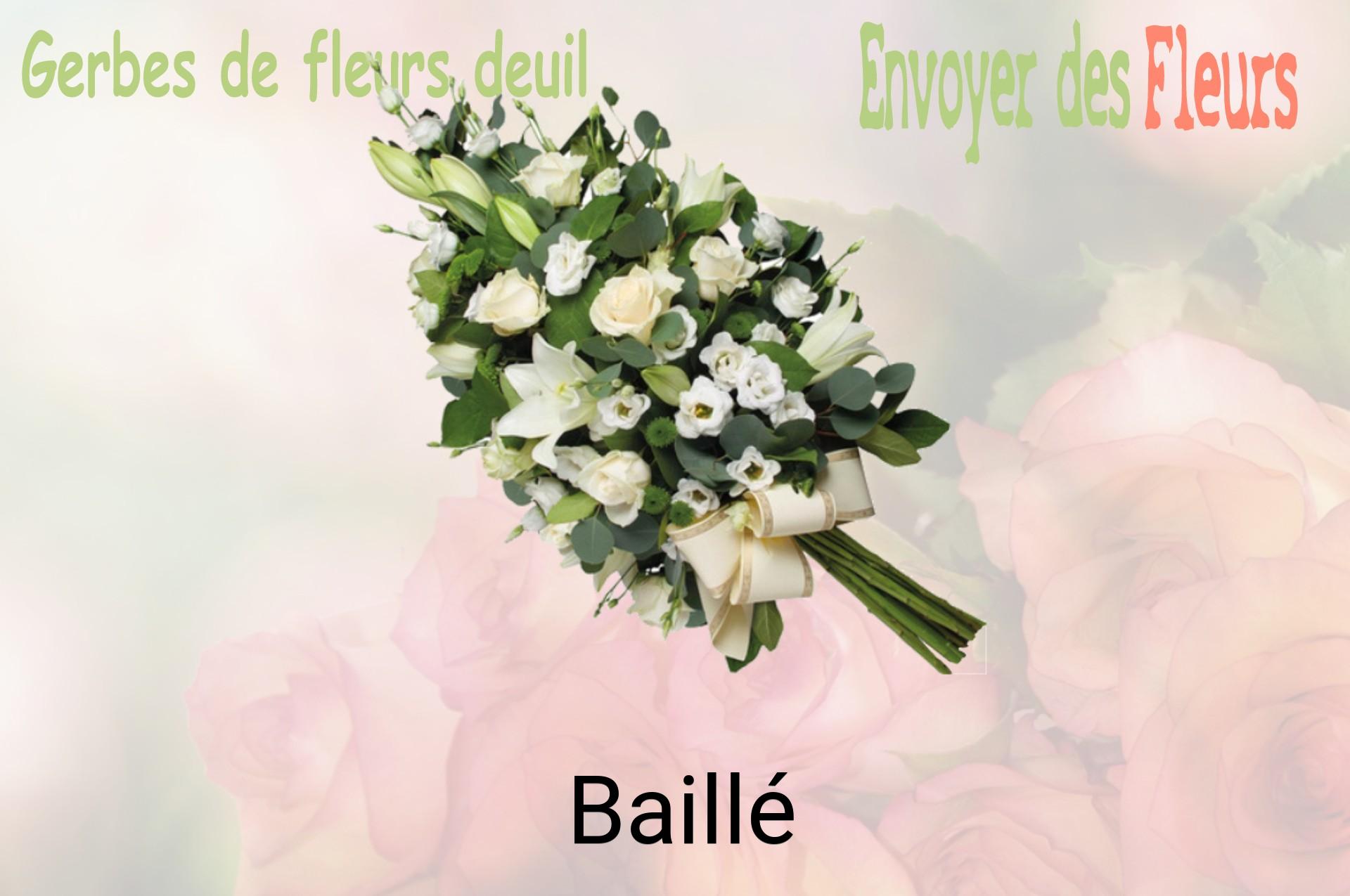 Gerbe de fleurs de deuil livrée à Baillé